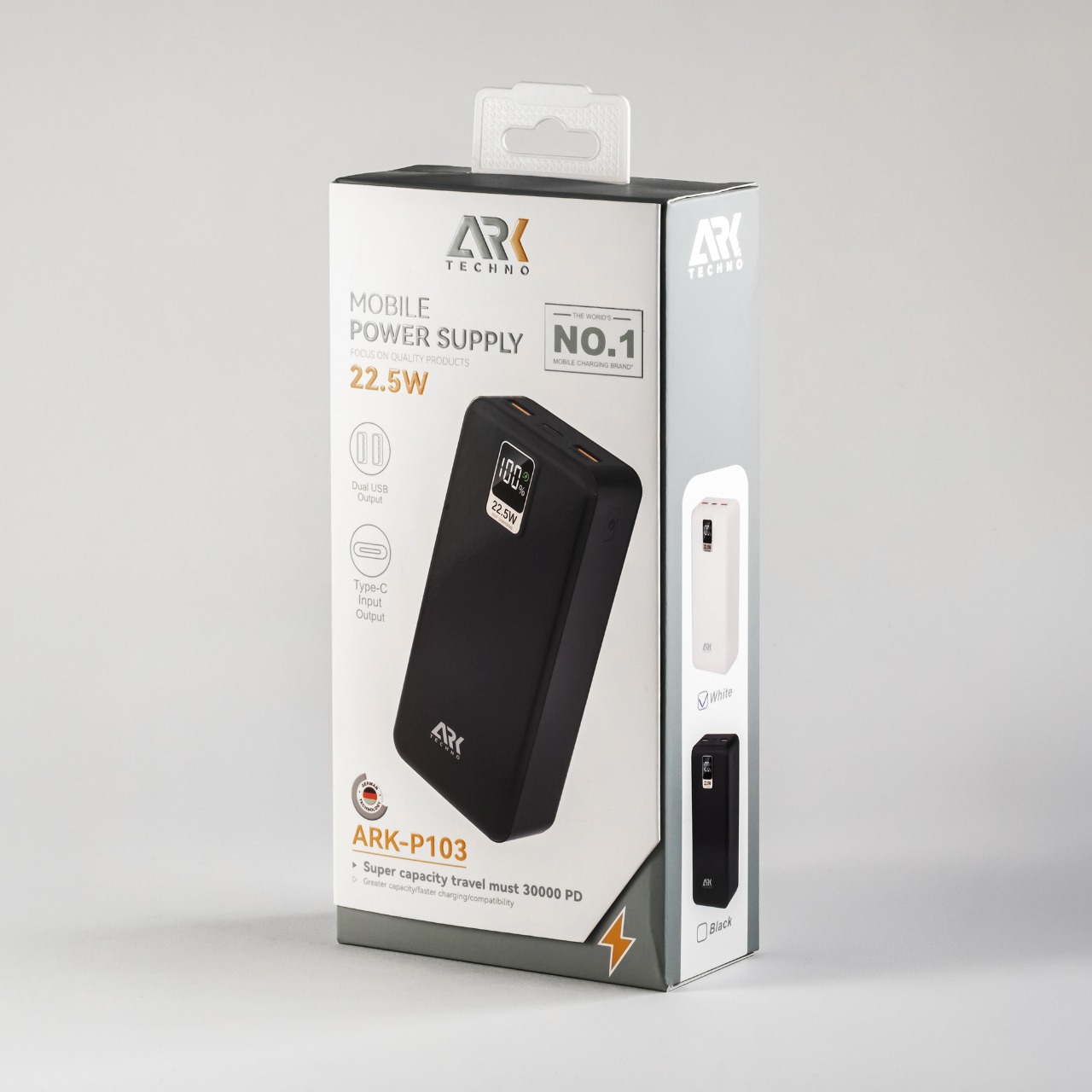 پاور بانک 30000 با خروجی 22.5 وات ark p103( 6ماه ضمانت)